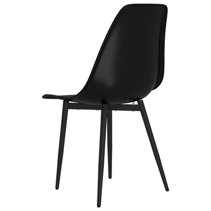 vidaXL Chaises de salle à manger 4 pcs Noir PP
