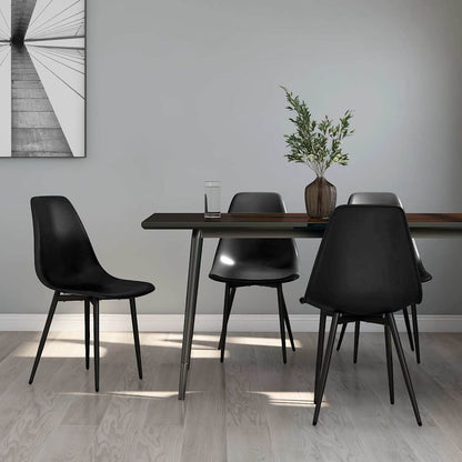 vidaXL Chaises de salle à manger 4 pcs Noir PP