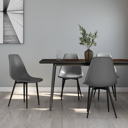 vidaXL Chaises de salle à manger 4 pcs Gris PP