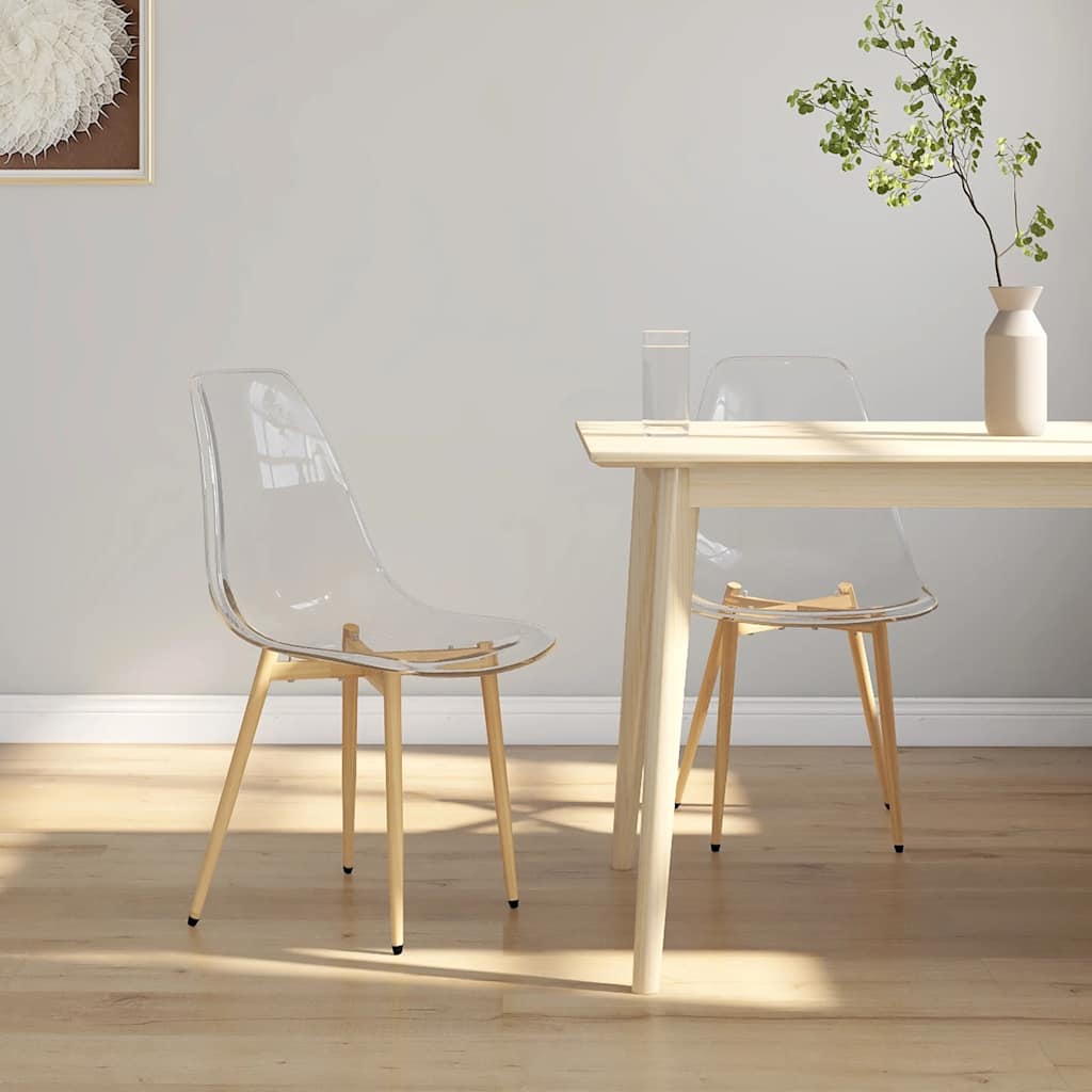 vidaXL Chaises de salle à manger 2 pcs Transparent PET