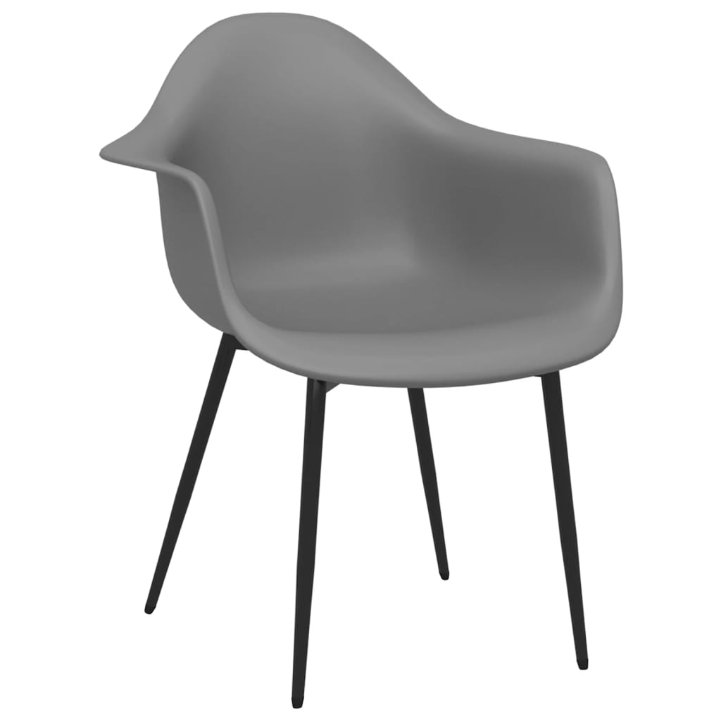 vidaXL Esszimmerstühle 2 Stk. Grau PP