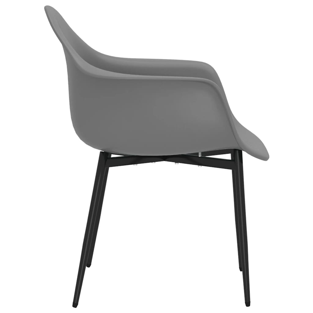 vidaXL Esszimmerstühle 2 Stk. Grau PP