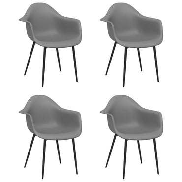 vidaXL Chaises de salle à manger 4 pcs Gris PP