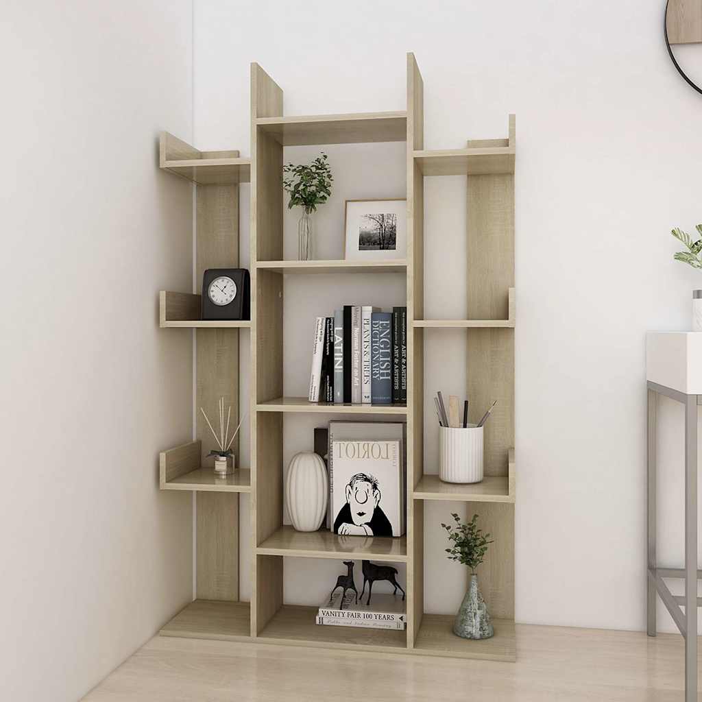 vidaXL Bibliothèque chêne sonoma 86x25,5x140 cm bois d'ingénierie