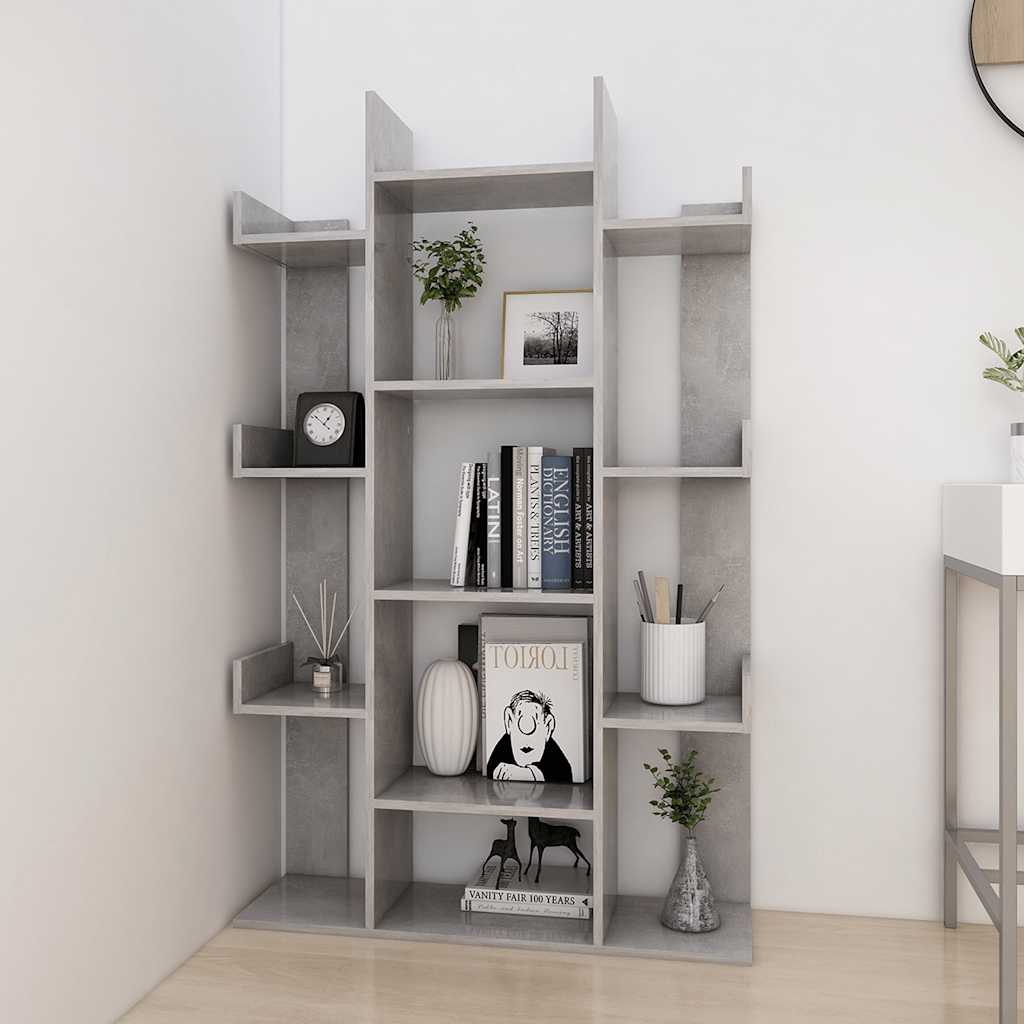 vidaXL Bücherregal Betongrau 86x25,5x140 cm Holzwerkstoff