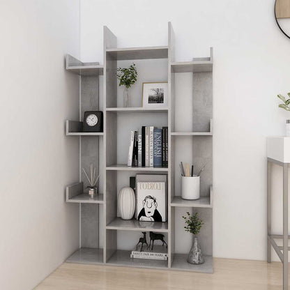 vidaXL Bücherregal Betongrau 86x25,5x140 cm Holzwerkstoff