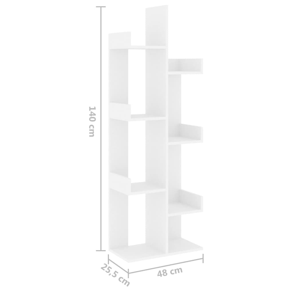 vidaXL Bücherregal Weiß 48x25,5x140 cm Holzwerkstoff