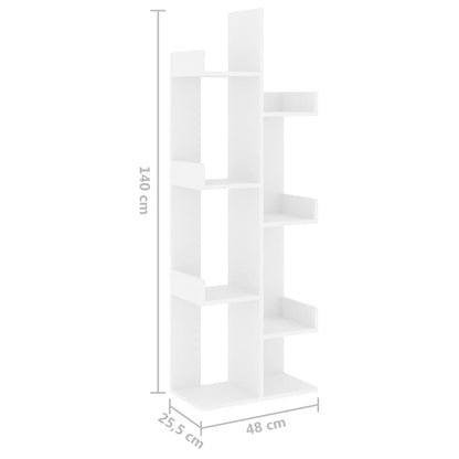 vidaXL Bücherregal Weiß 48x25,5x140 cm Holzwerkstoff