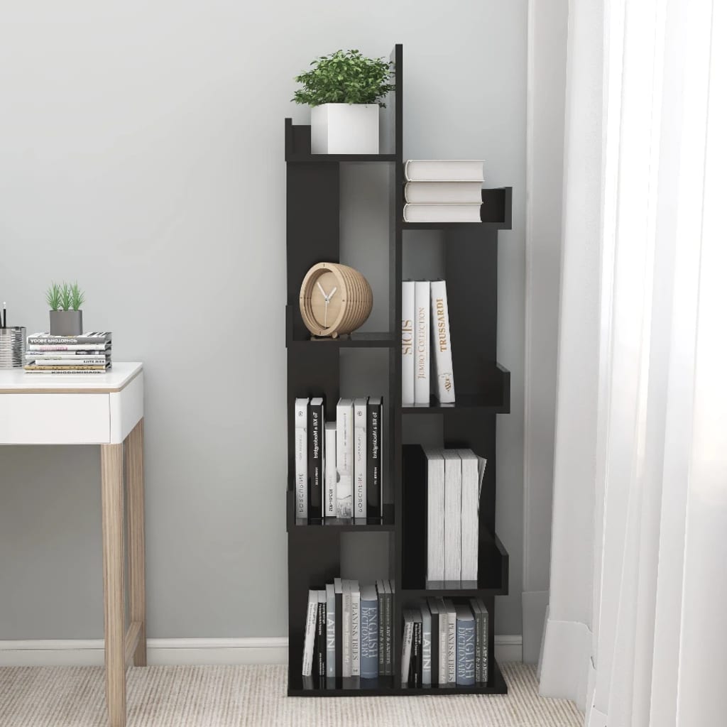 vidaXL Bücherregal Schwarz 48x25,5x140 cm Holzwerkstoff