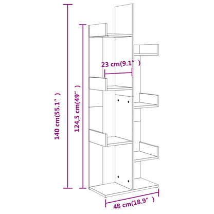 vidaXL Bücherregal Sonoma-Eiche 48x25,5x140 cm Holzwerkstoff