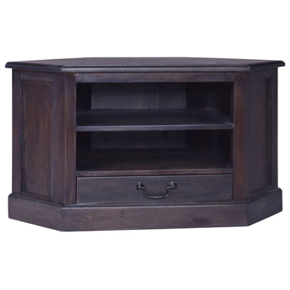 vidaXL Eck-TV-Schrank Hellschwarz 80x40x49 cm Massivholz Mahagoni