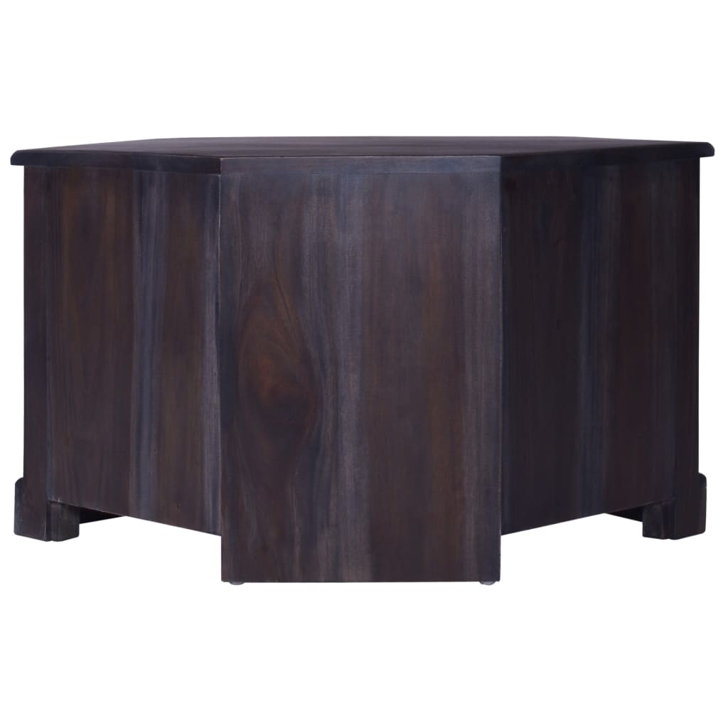 vidaXL Eck-TV-Schrank Hellschwarz 80x40x49 cm Massivholz Mahagoni