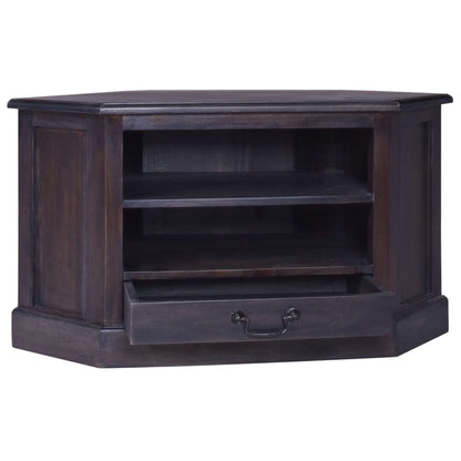 vidaXL Eck-TV-Schrank Hellschwarz 80x40x49 cm Massivholz Mahagoni