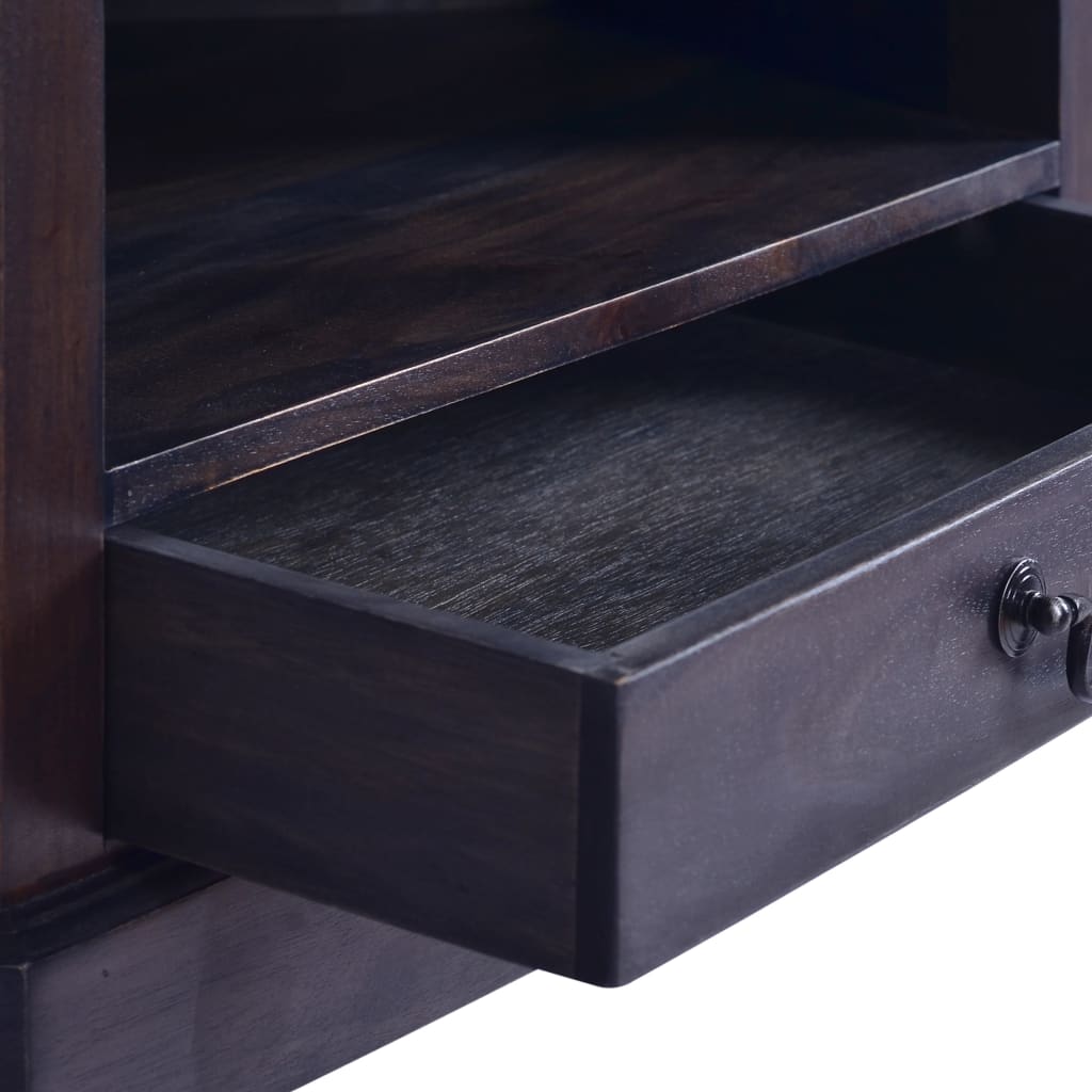vidaXL Eck-TV-Schrank Hellschwarz 80x40x49 cm Massivholz Mahagoni