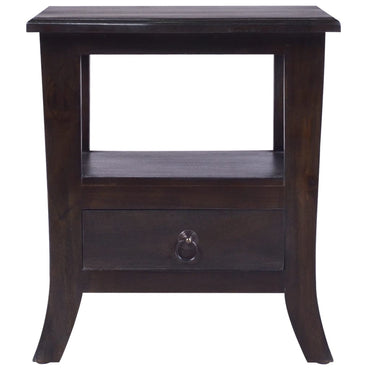 vidaXL Nachttisch Hellschwarz 40x40x45 cm Massivholz Mahagoni