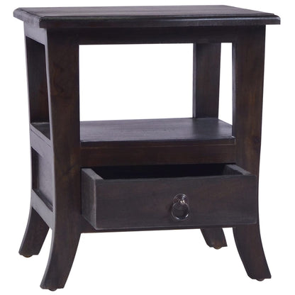 vidaXL Nachttisch Hellschwarz 40x40x45 cm Massivholz Mahagoni