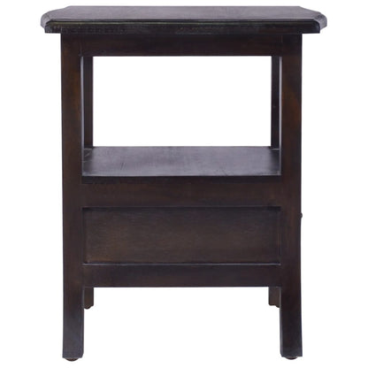 vidaXL Nachttisch Hellschwarz 40x40x45 cm Massivholz Mahagoni