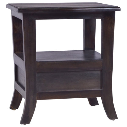 vidaXL Nachttisch Hellschwarz 40x40x45 cm Massivholz Mahagoni