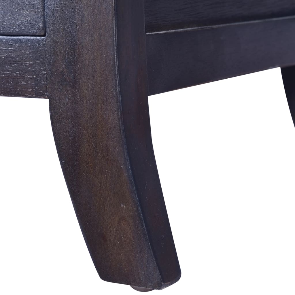 vidaXL Nachttisch Hellschwarz 40x40x45 cm Massivholz Mahagoni