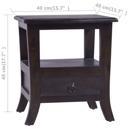 vidaXL Nachttisch Hellschwarz 40x40x45 cm Massivholz Mahagoni