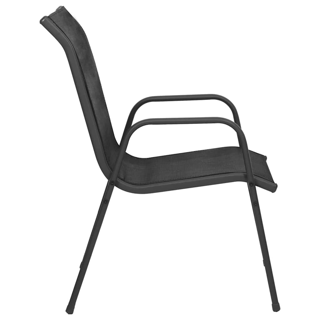 vidaXL Gartenstühle 2 Stk. Stahl und Textilene Schwarz