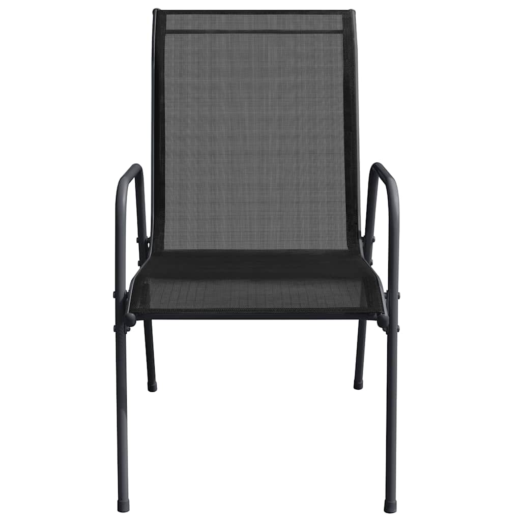 vidaXL Chaises de jardin 6 pcs Acier et textilène Noir