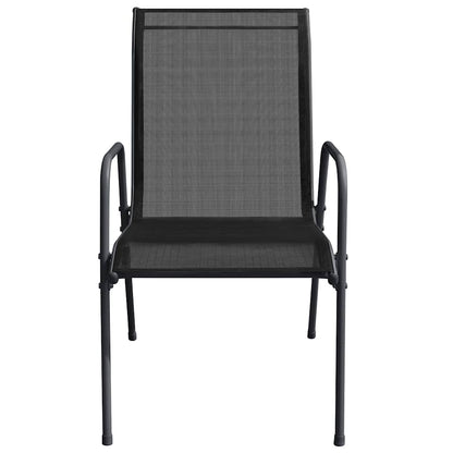 vidaXL Chaises de jardin 6 pcs Acier et textilène Noir
