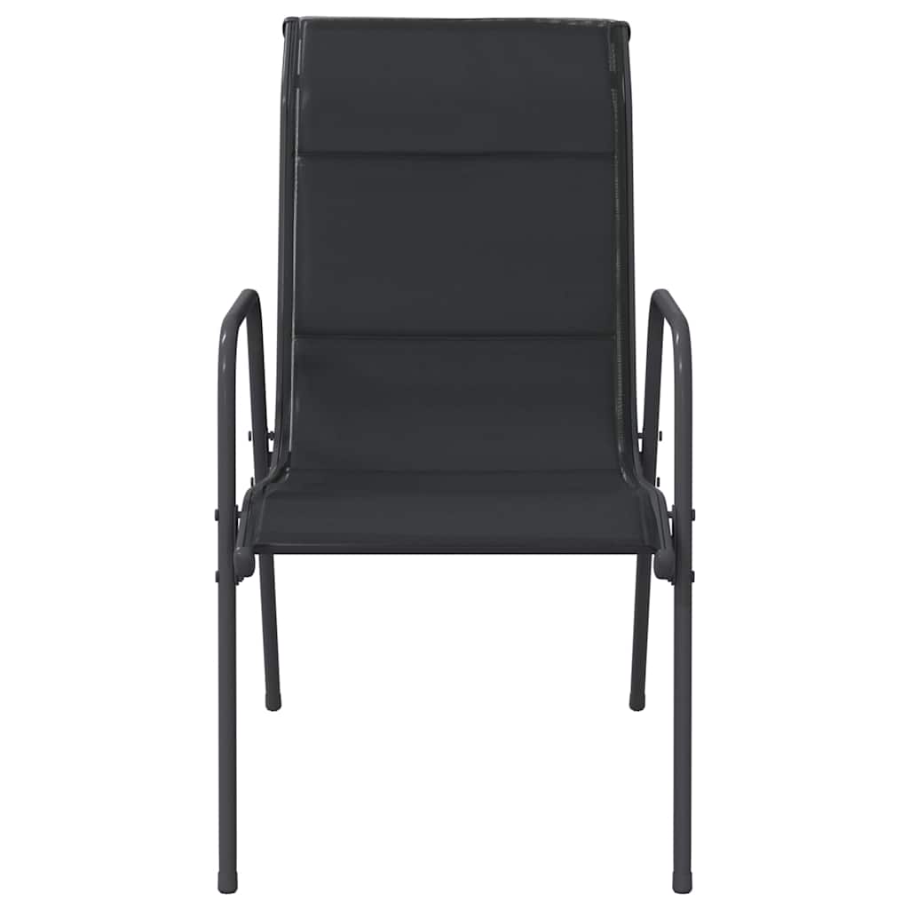 vidaXL Chaises de jardin 2 pcs Acier et textilène Noir