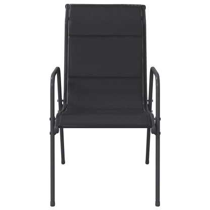 vidaXL Chaises de jardin 2 pcs Acier et textilène Noir