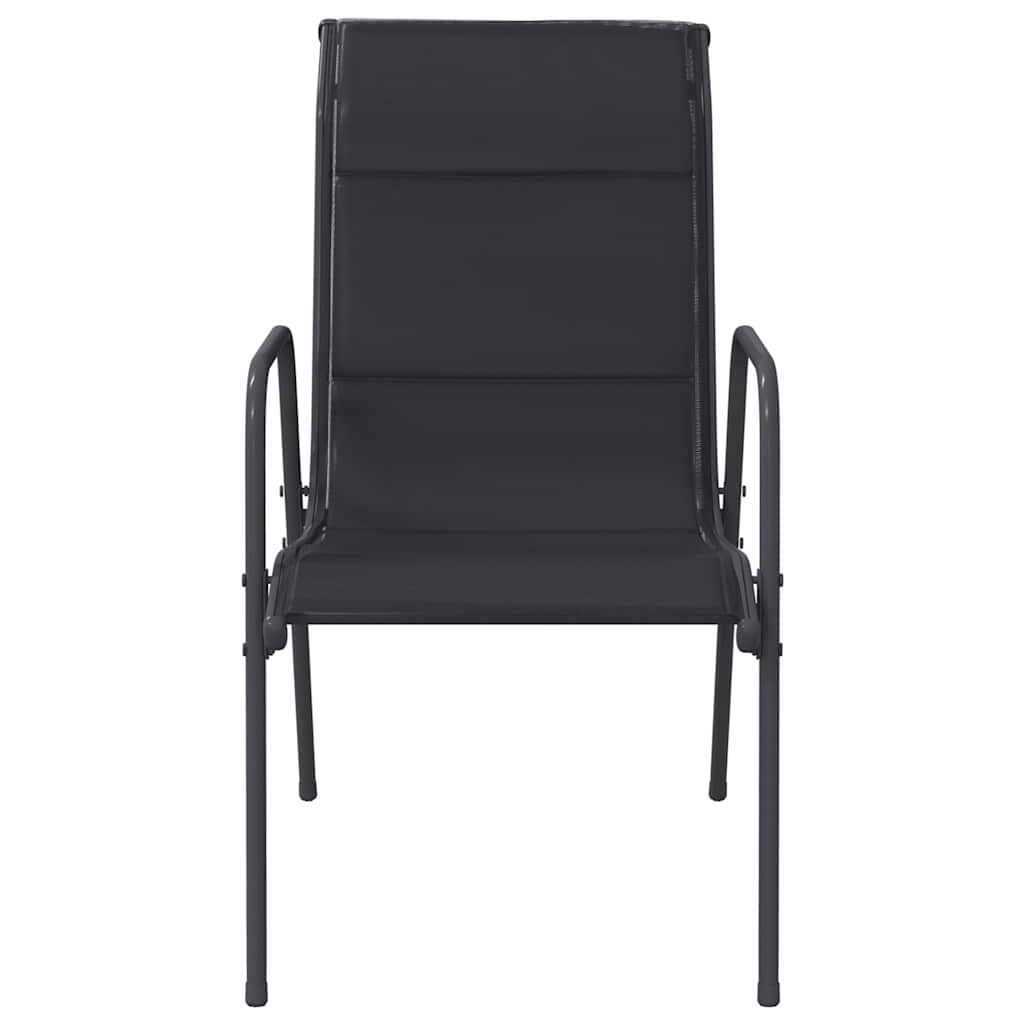 vidaXL Chaises de jardin 4 pcs Acier et textilène Noir