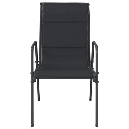 vidaXL Chaises de jardin 4 pcs Acier et textilène Noir