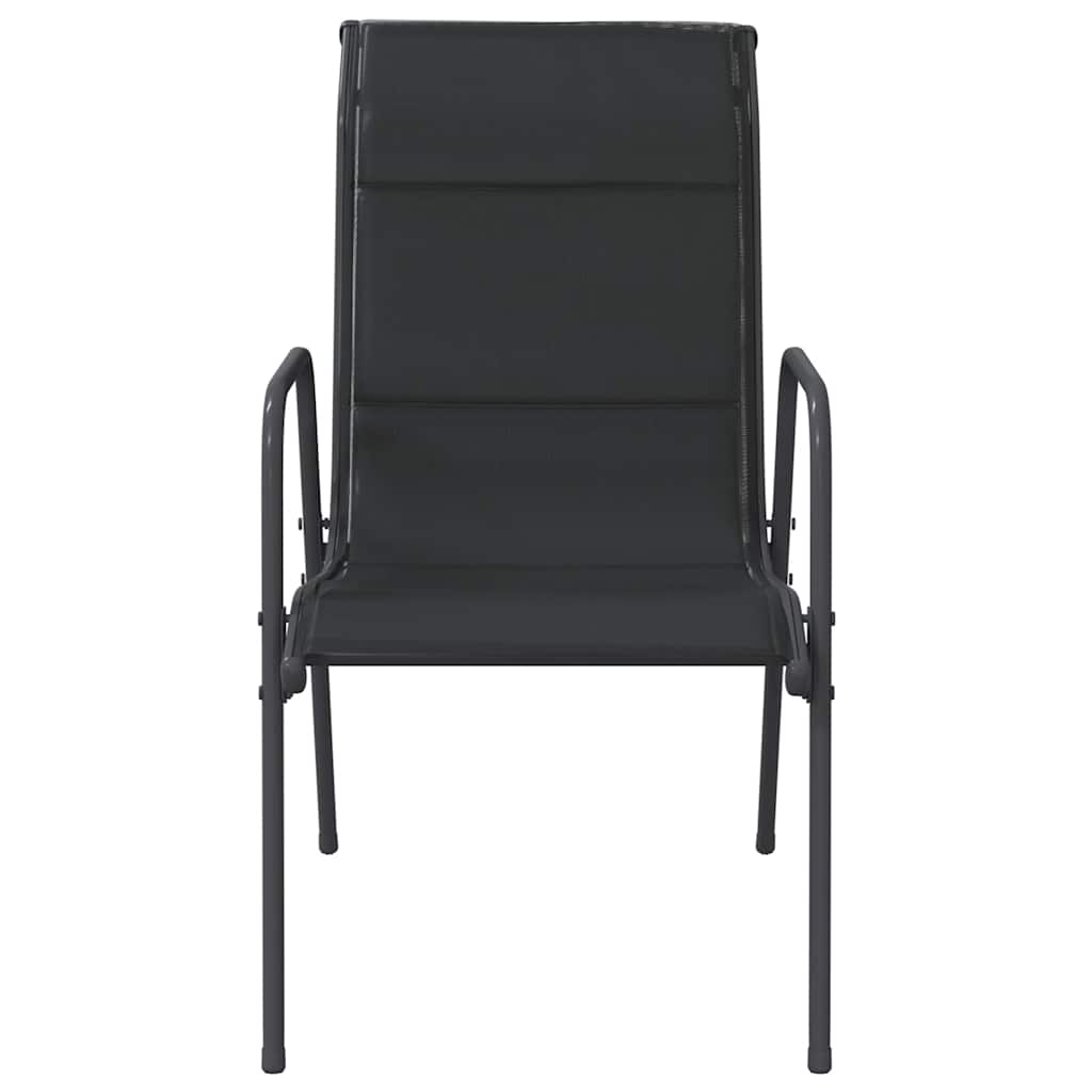 vidaXL Chaises de jardin 6 pcs Acier et textilène Noir