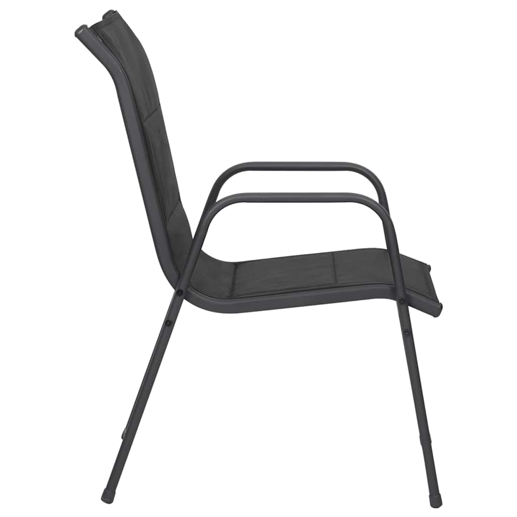 vidaXL Chaises de jardin 6 pcs Acier et textilène Noir