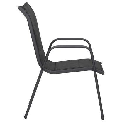 vidaXL Chaises de jardin 6 pcs Acier et textilène Noir