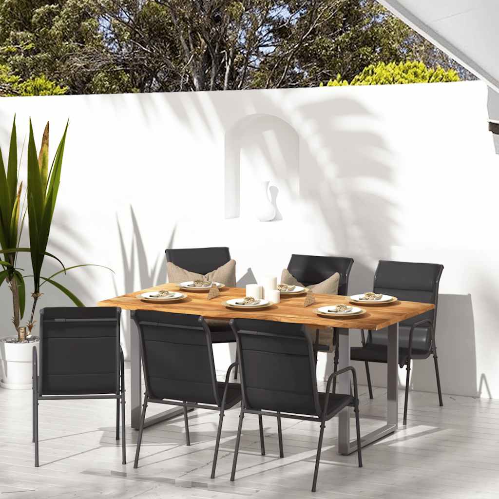 vidaXL Chaises de jardin 6 pcs Acier et textilène Noir