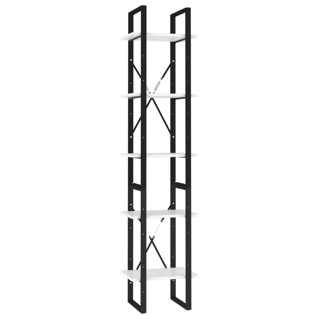vidaXL Bibliothèque 5 étagères Blanc 40x30x175 cm Bois d'ingénierie
