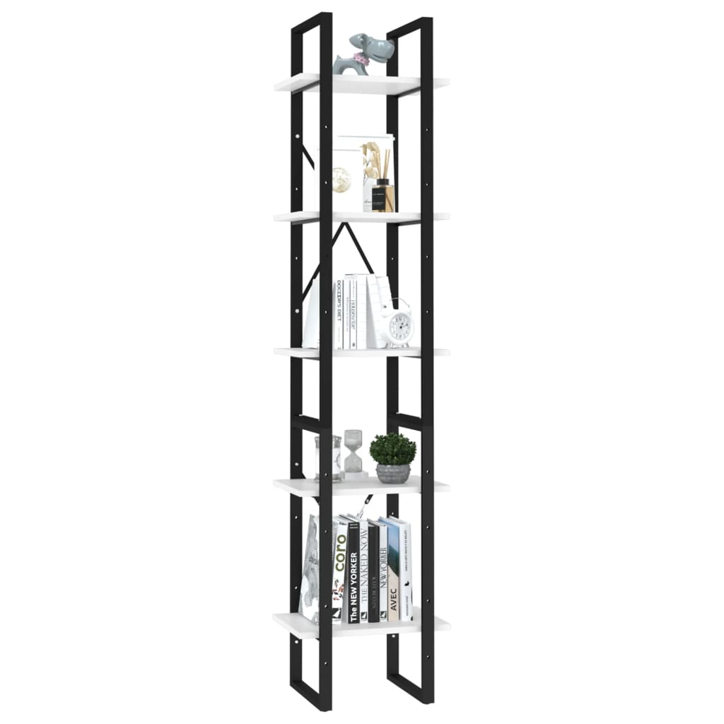 vidaXL Bibliothèque 5 étagères Blanc 40x30x175 cm Bois d'ingénierie
