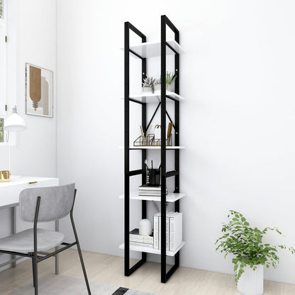 vidaXL Bibliothèque 5 étagères Blanc 40x30x175 cm Bois d'ingénierie