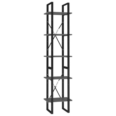 vidaXL Bücherregal 5 Fächer Grau 40x30x175 cm Holzwerkstoff