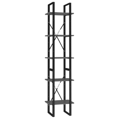vidaXL Étagère à livres 5 niveaux Gris 40x30x175 cm Bois d'ingénierie