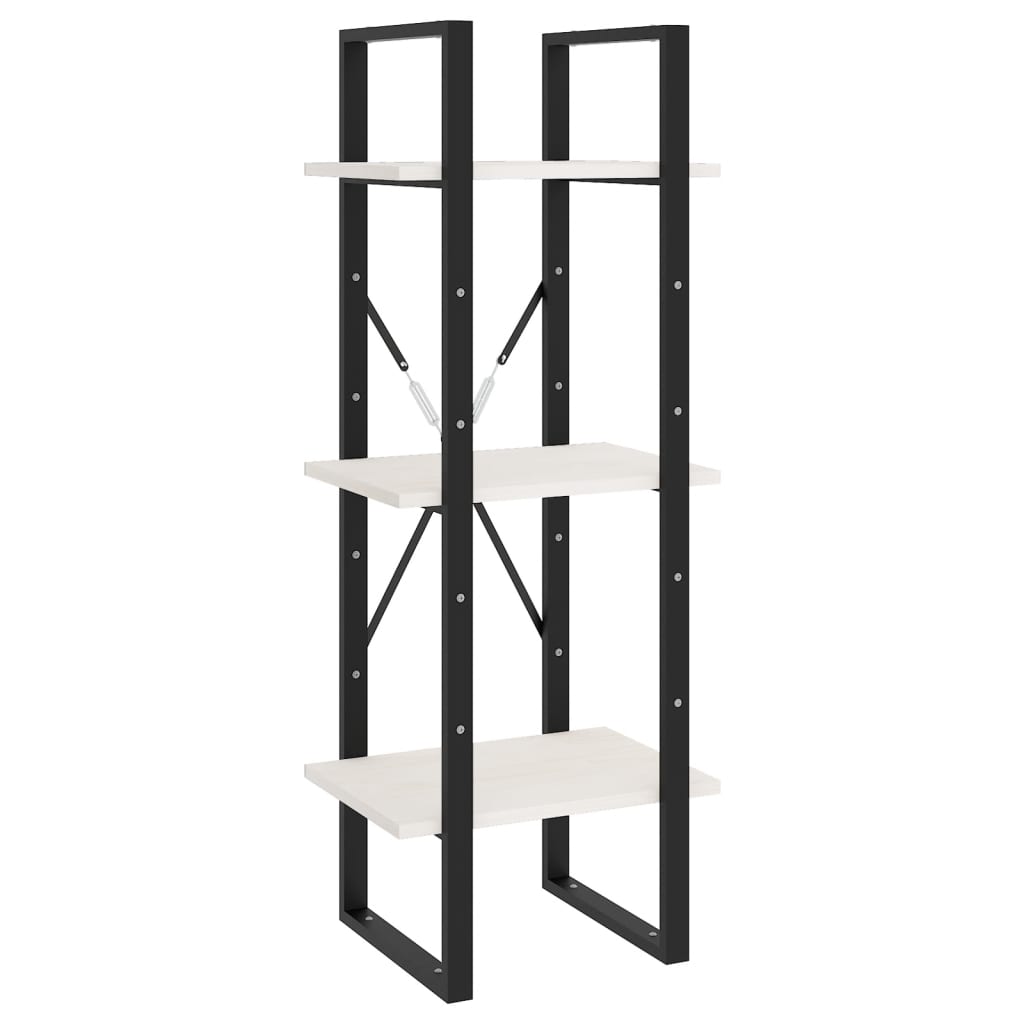 vidaXL Bücherregal 5 Fächer Weiß 40x30x175 cm Massivholz Kiefer
