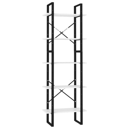 vidaXL Bücherregal 5 Fächer Weiß 60x30x175 cm Holzwerkstoff