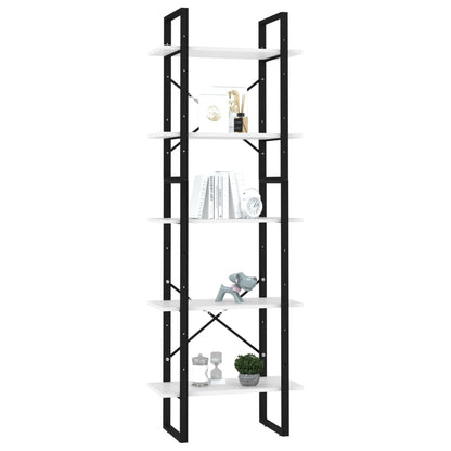 vidaXL Bücherregal 5 Fächer Weiß 60x30x175 cm Holzwerkstoff