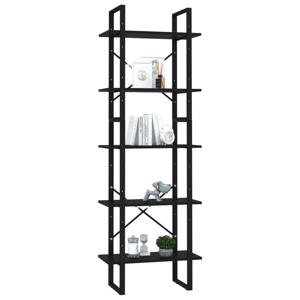 vidaXL Bücherregal 5 Fächer Weiß 60x30x175 cm Holzwerkstoff
