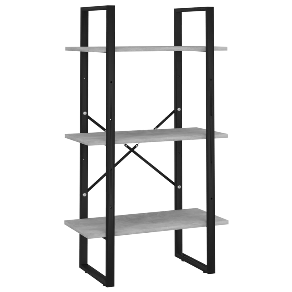 vidaXL Bibliothèque 5 étagères Gris béton 60x30x175 cm Bois d'ingénierie