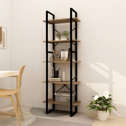 vidaXL Bücherregal 5 Fächer Braun 60x30x175 cm Massivholz Kiefer