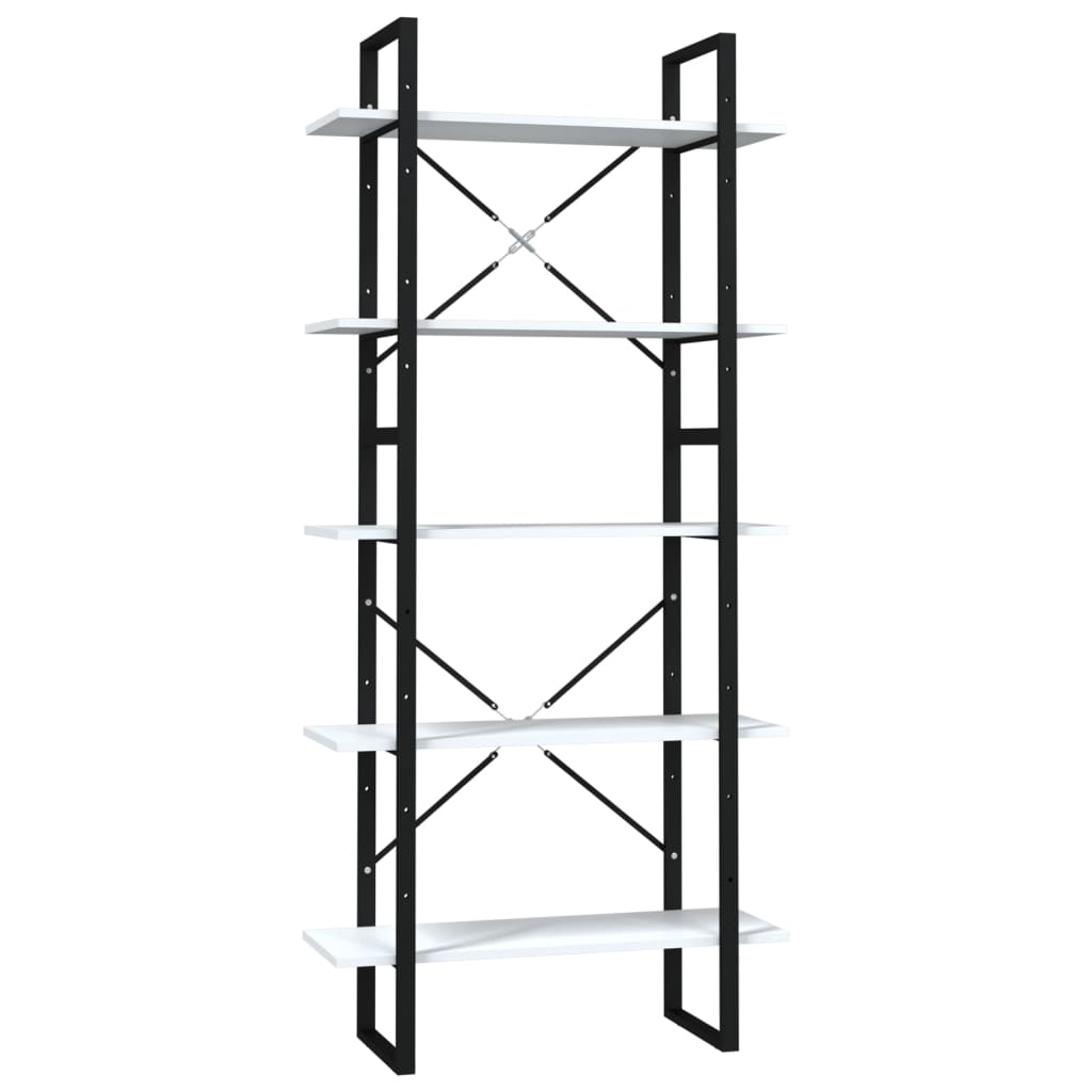 vidaXL Bibliothèque à 5 niveaux Blanc 80x30x175 cm Aggloméré