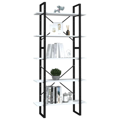 vidaXL Bibliothèque à 5 niveaux Blanc 80x30x175 cm Aggloméré