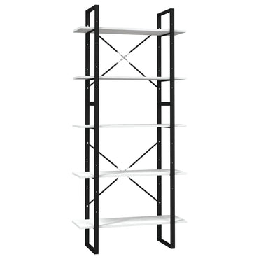 vidaXL Bücherregal 5 Fächer Weiß 80x30x175 cm Massivholz Kiefer