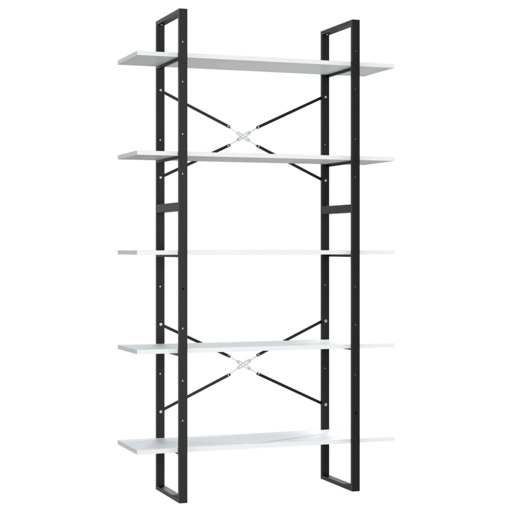 vidaXL Bibliothèque 5 étagères Blanc 100x30x175 cm Bois d'ingénierie